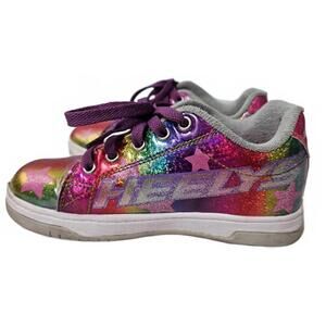 Heelys Kids' Rainbow Star‎ Sparkle Sneakers with Purple Laces Youth Size 2